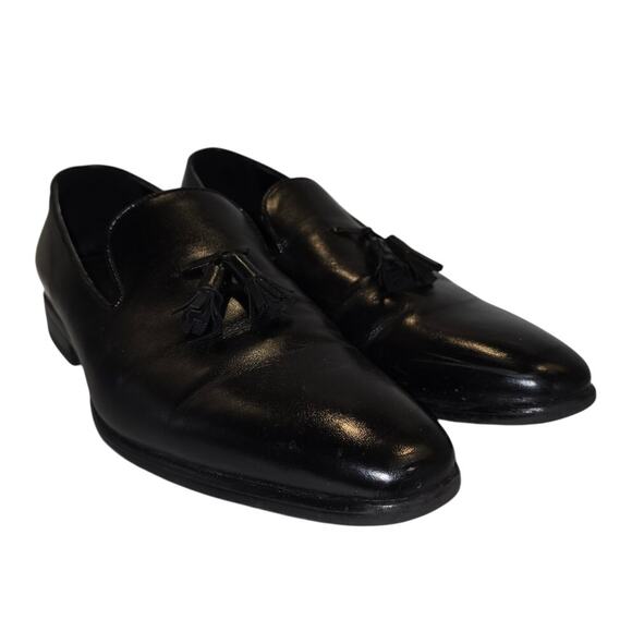 Van Heusen Men's Plain Toe Tassel Slip-On Loafer Black Size 8.5M - Picture 6 of 12